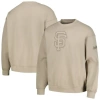 Pro Standard Pewter San Francisco Giants Neutral Drop Shoulder Pullover Sweatshirt In Pewter