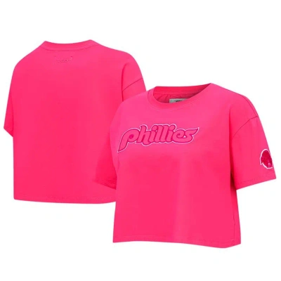 Pro Standard Pink Philadelphia Phillies Triple Pink Boxy Cropped T-shirt