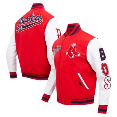 Pro Standard Red Boston Red Sox Script Tail Wool Full-zip Varity Jacket