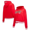 Pro Standard Red New Orleans Pelicans Script Tail Cropped Pullover Hoodie In Red