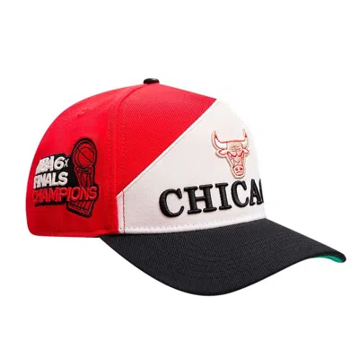 Pro Standard Red/black Chicago Bulls Pinch Chevron Adjustable Hat
