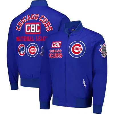 Pro Standard Royal Chicago Cubs Area Code Twill Full-zip Jacket In Blue
