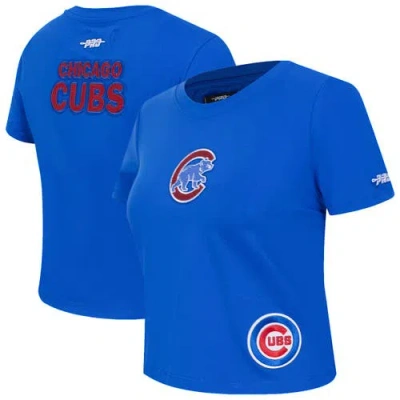 Pro Standard Royal Chicago Cubs Game Day Classics Baby Doll Cropped T-shirt In Blue