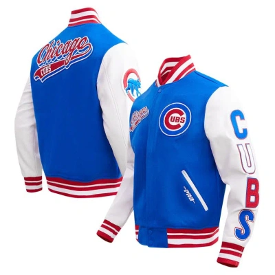 Pro Standard Royal Chicago Cubs Script Tail Wool Full-zip Varity Jacket