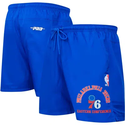 Pro Standard Royal Philadelphia 76ers Area Code Shorts In Blue