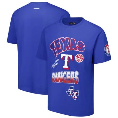 Pro Standard Royal Texas Rangers Turn It Up Dropped Shoulder T-shirt In Blue