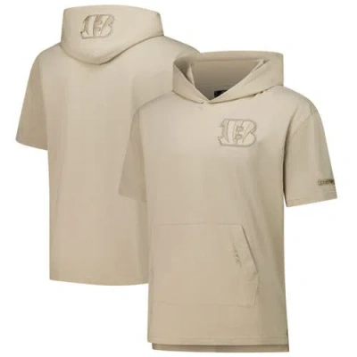 Pro Standard Tan Cincinnati Bengals Neutrals Capsule Short Sleeve Pullover Hoodie