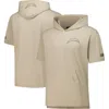 Pro Standard Tan Los Angeles Chargers Neutrals Capsule Short Sleeve Pullover Hoodie In Neutral