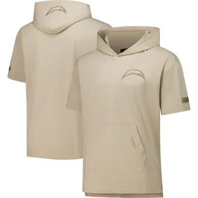 Pro Standard Tan Los Angeles Chargers Neutrals Capsule Short Sleeve Pullover Hoodie