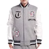 Pro Standard Tigers Pro Prop Varsity Jacket In H. Grey/white