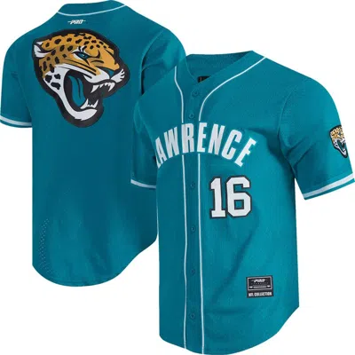 Pro Standard Trevor Lawrence Teal Jacksonville Jaguars Mesh Button-up Baseball Jersey In Blue