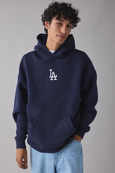 Pro Standard Uo Exclusive Mlb Los Angeles Dodgers Logo Hoodie Sweatshirt In Navy, Men's At Urban Outfitters In Blue