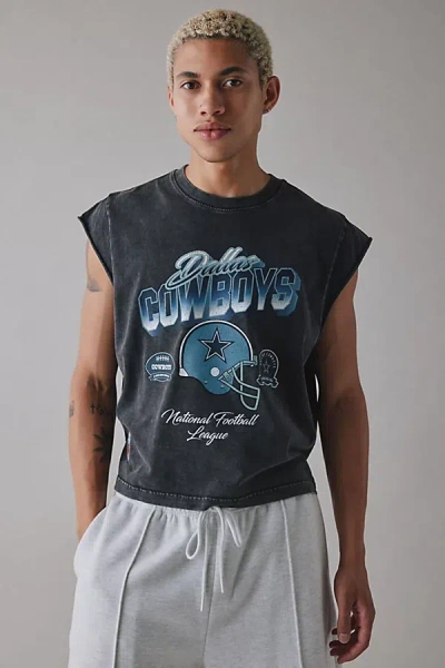 Pro Standard Uo Exclusive Nfl Team Logo Washed Cutoff Muscle Tee In Dallas Cowboys, Men's At Urban Outfitters In Black