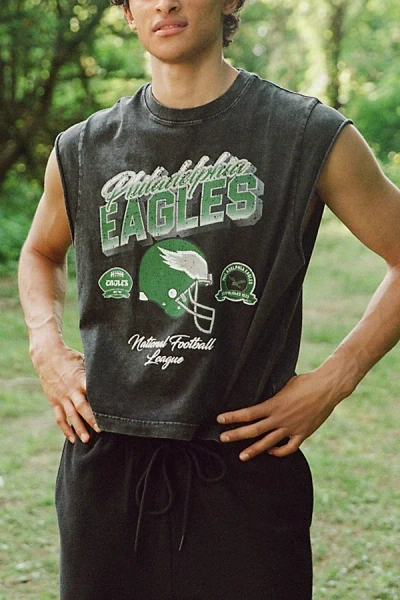 Pro Standard Uo Exclusive Nfl Team Logo Washed Cutoff Muscle Tee In Philadelphia Eagles, Men's At Urban Outfitter In Gray