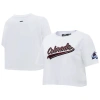 PRO STANDARD PRO STANDARD WHITE COLORADO AVALANCHE BOXY SCRIPT TAIL CROPPED T-SHIRT