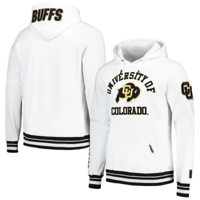 Pro Standard White Colorado Buffaloes Classic Stacked Logo Pullover Hoodie