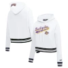 PRO STANDARD PRO STANDARD WHITE LOS ANGELES LAKERS SCRIPT TAIL CROPPED PULLOVER HOODIE