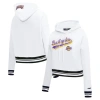 Pro Standard White Los Angeles Lakers Script Tail Cropped Pullover Hoodie In White