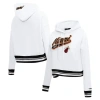 Pro Standard White Miami Heat Script Tail Cropped Pullover Hoodie In White