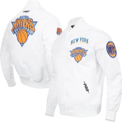 Pro Standard White New York Knicks 2024/25 City Edition Chenille Satin Full-snap Jacket