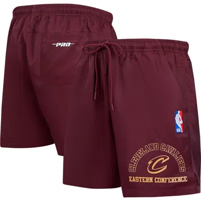 Pro Standard Wine Cleveland Cavaliers Area Code Shorts In Burgundy