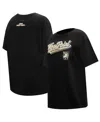 Pro Standard Women's Black Army Black Knights Script Tail Oversized Boyfriend T-shirt In Black