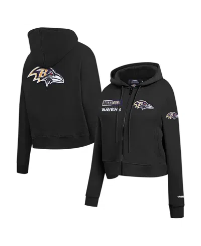 Pro Standard Women's Black Baltimore Ravens Split Logo Full-zip Hoodie