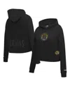 Pro Standard Women's Black Boston Bruins Jewels Cropped Pullover Hoodie In Black