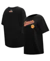 Pro Standard Women's Black Clemson Tigers Script Tail Oversized Boyfriend T-shirt In Black