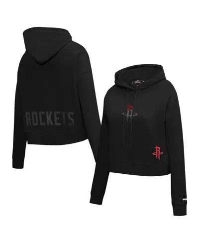 Pro Standard Women's Black Houston Rockets Jewels Cropped Pullover Hoodie