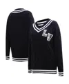 Pro Standard Women's Black Las Vegas Raiders Prep V-neck Pullover Sweater In Black