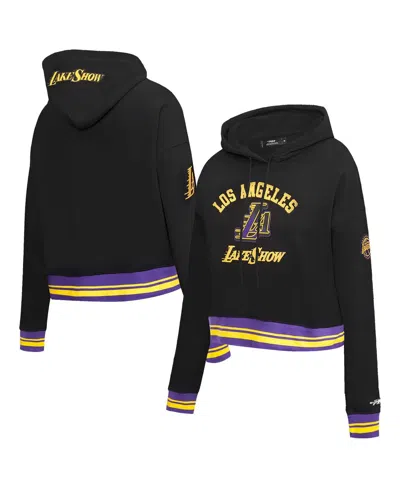 Pro Standard Women's Black Los Angeles Lakers 2024/25 City Edition Cropped Pullover Hoodie