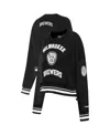 Pro Standard Women's Black Milwaukee Brewers Cultivated-pearl Cropped Pullover Sweatshirt In Black
