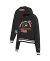Pro Standard Black Philadelphia Flyers Area Code Cropped Pullover Sweatshirt In Black
