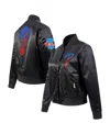 Pro Standard Women's Black Philadelphia Phillies Rhinestone Satin Full-snap Jacket In Black
