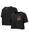Pro Standard Women's Black Portland Trail Blazers Jewels Boxy Cropped T-shirt In Black