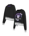 Pro Standard Women's Black Sacramento Kings Area Code Cropped Pullover Sweatshirt In Black