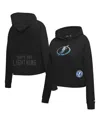 Pro Standard Women's Black Tampa Bay Lightning Jewels Cropped Pullover Hoodie In Black