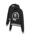 Pro Standard Women's Black Vegas Golden Knights Area Code Cropped Pullover Sweatshirt In Black