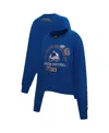 Pro Standard Women's Blue Colorado Avalanche Area Code Cropped Pullover Sweatshirt In Blue