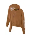 Pro Standard Women's Brown Philadelphia Phillies Paint The City Pullover Cropped Sweatshirt In Brown