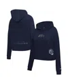 Pro Standard Women's College Navy Seattle Seahawks Jeweled Cropped Pullover Hoodie
