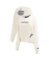 Pro Standard Women's Cream Florida Gators French Terry Boxy Cropped Pullover Crewneck Sweatshirt In Cream