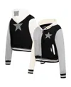 Pro Standard Women's Gray Dallas Cowboys Reverse French Terry Color Block Full-zip Hoodie In Gray