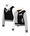 Pro Standard Women's Gray San Francisco 49ers Reverse French Terry Color Block Full-zip Hoodie Jacket In Multi