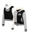 Pro Standard Women's Gray Green Bay Packers Reverse French Terry Color Block Full-zip Hoodie Jacket In Gray