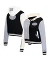 Pro Standard Women's Gray San Francisco 49ers Reverse French Terry Color Block Full-zip Hoodie Jacket In Multi