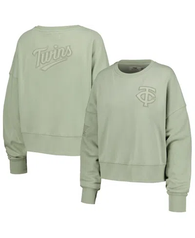 Pro Standard Women's Green Minnesota Twins Neutral Oversized Boxy Cropped Pullover Sweatshirt