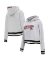 Pro Standard Women's Heather Gray Arkansas Razorbacks Script Tail Fleece Cropped Pullover Hoodie In Gray