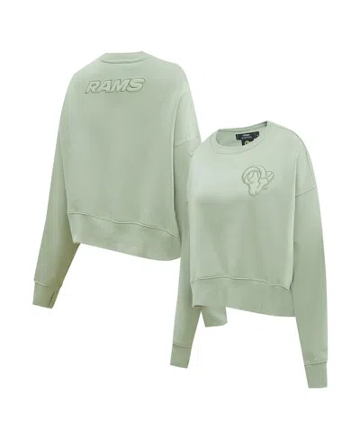 Pro Standard Women's Light Green Los Angeles Rams Neutral Pullover Sweatshirt